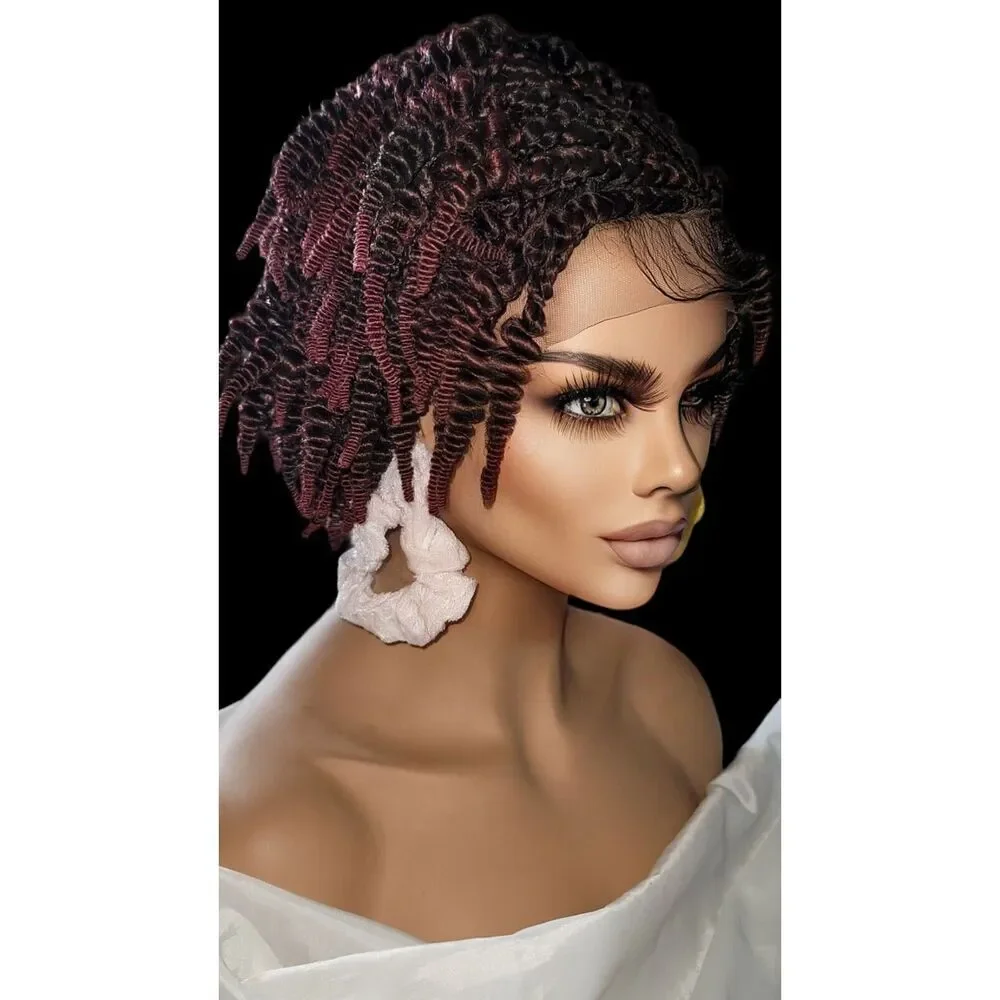 Handmade Braided Wigs Micro Braids, Short Kinky Twists, NWT, Ombre - Picture 5 of 15